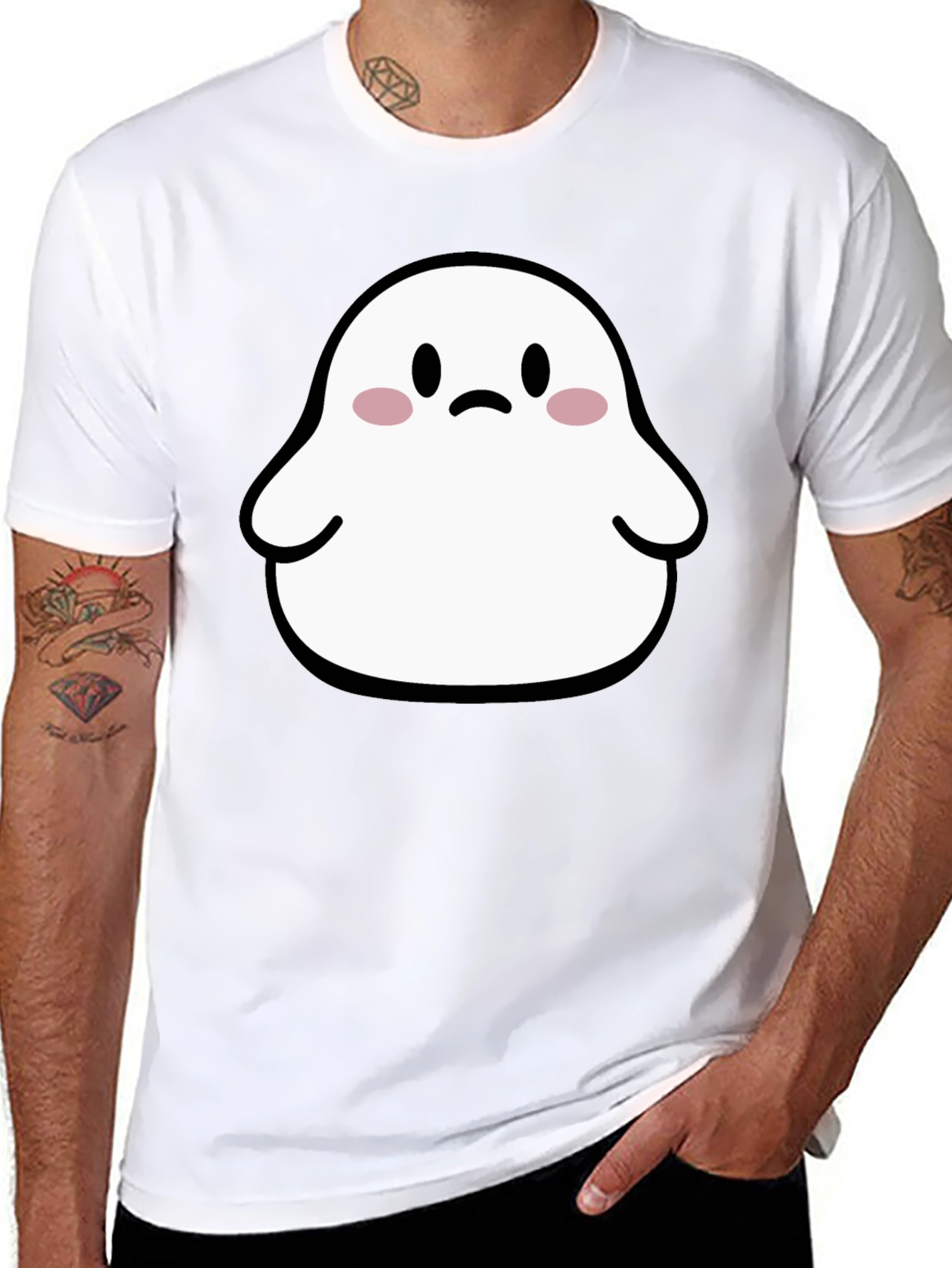 Cute Ghost Graphic T-Shirt - Halloween Apparel