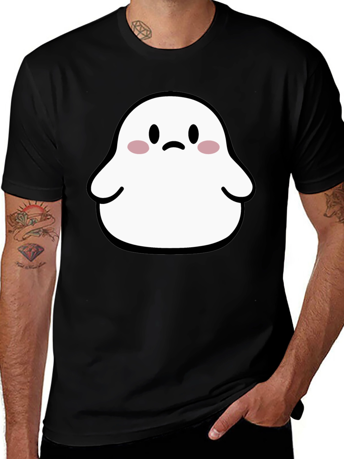 Cute Ghost Graphic T-Shirt - Halloween Apparel