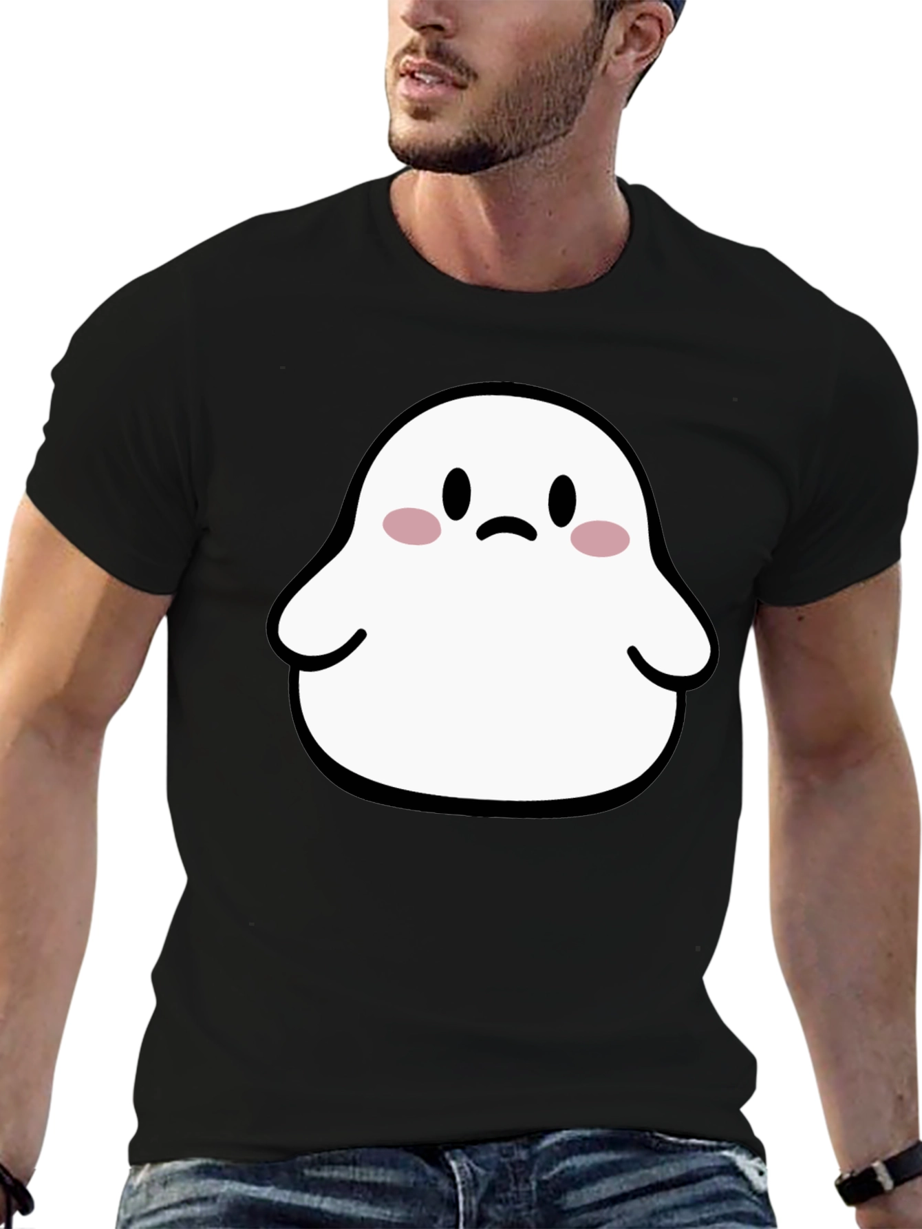 Cute Ghost Graphic T-Shirt - Halloween Apparel