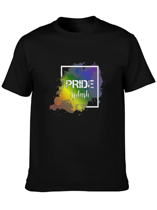 Pride Splash Graphic Tee - Black Cotton Blend