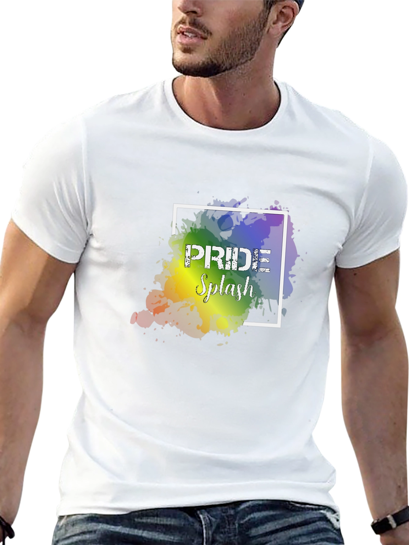 Pride Splash Graphic Tee - Black Cotton Blend
