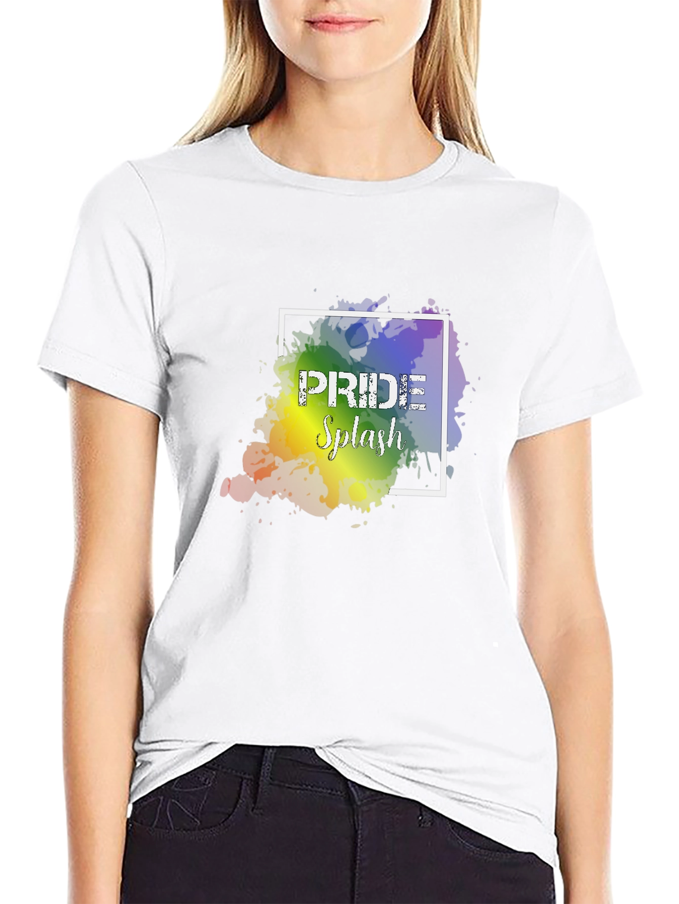 Pride Splash Graphic Tee - Black Cotton Blend