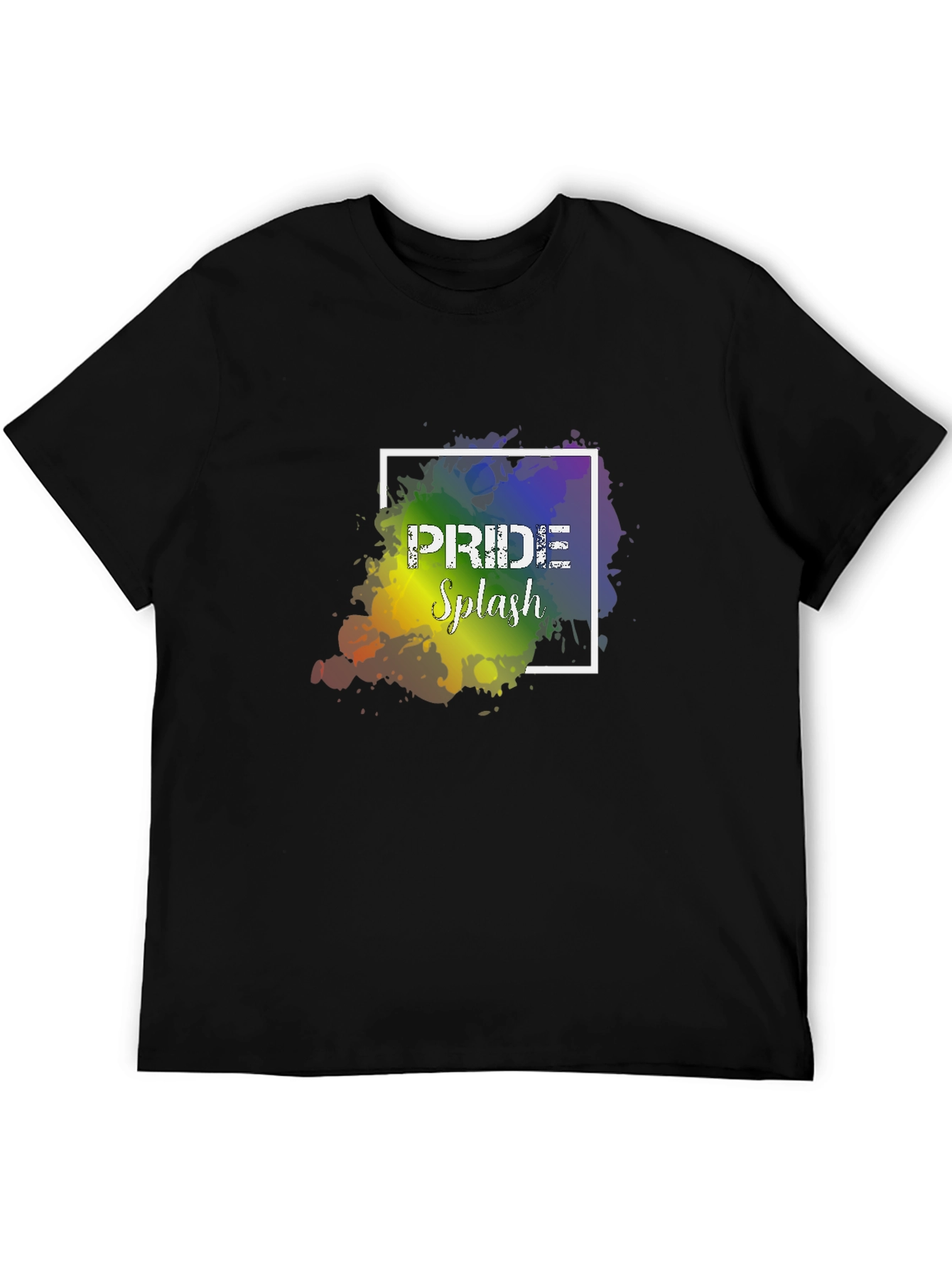 Pride Splash Graphic Tee - Black Cotton Blend