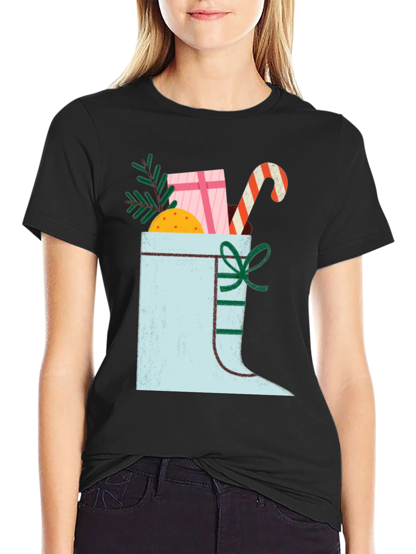 Festive Christmas Boot Graphic Tee