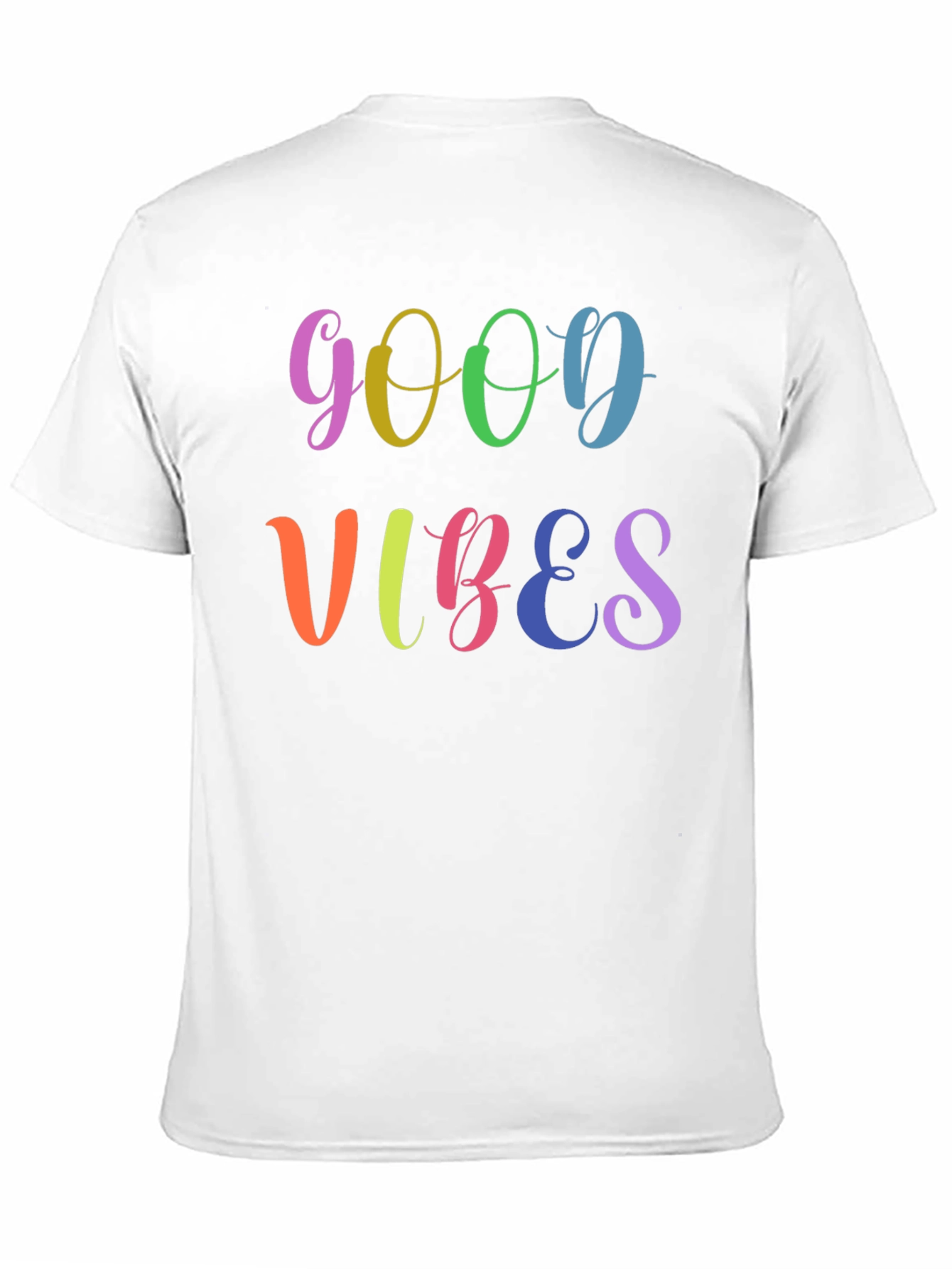 Good Vibes Rainbow Graphic Black T-Shirt