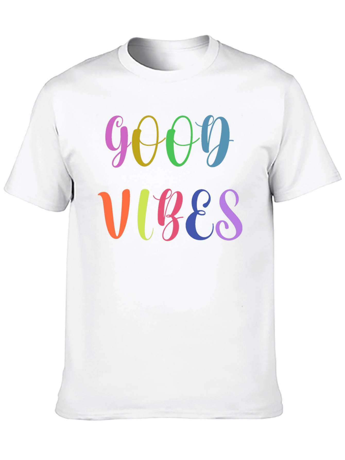 Good Vibes Rainbow Graphic Black T-Shirt
