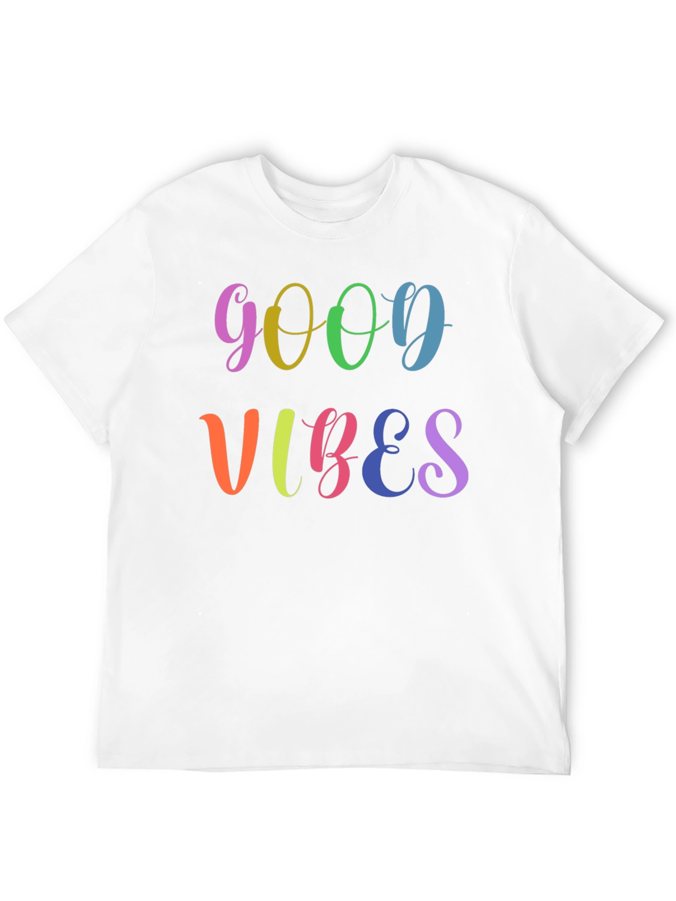 Good Vibes Rainbow Graphic Black T-Shirt