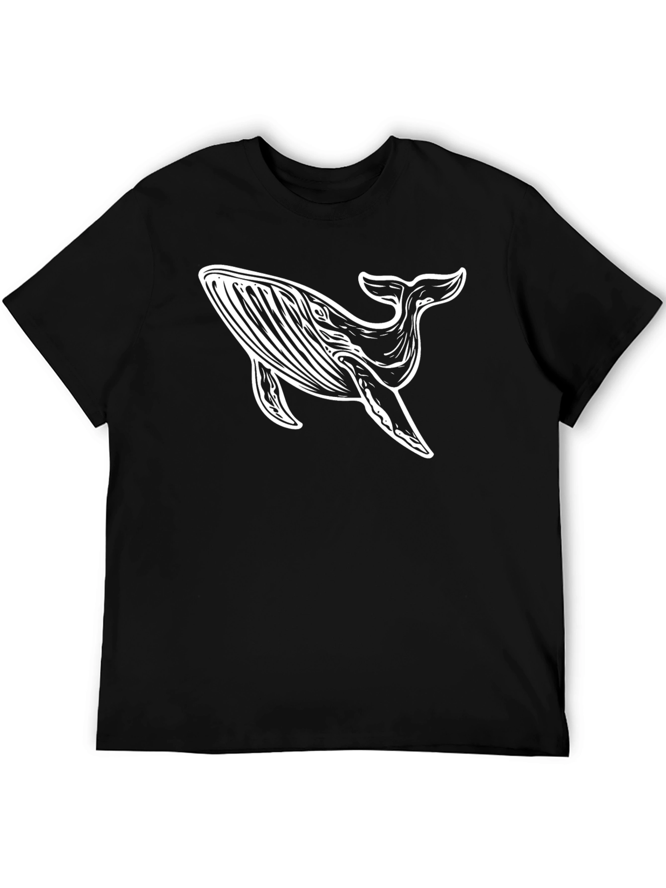 Whale Graphic Tee - Stylish Black Cotton T-Shirt