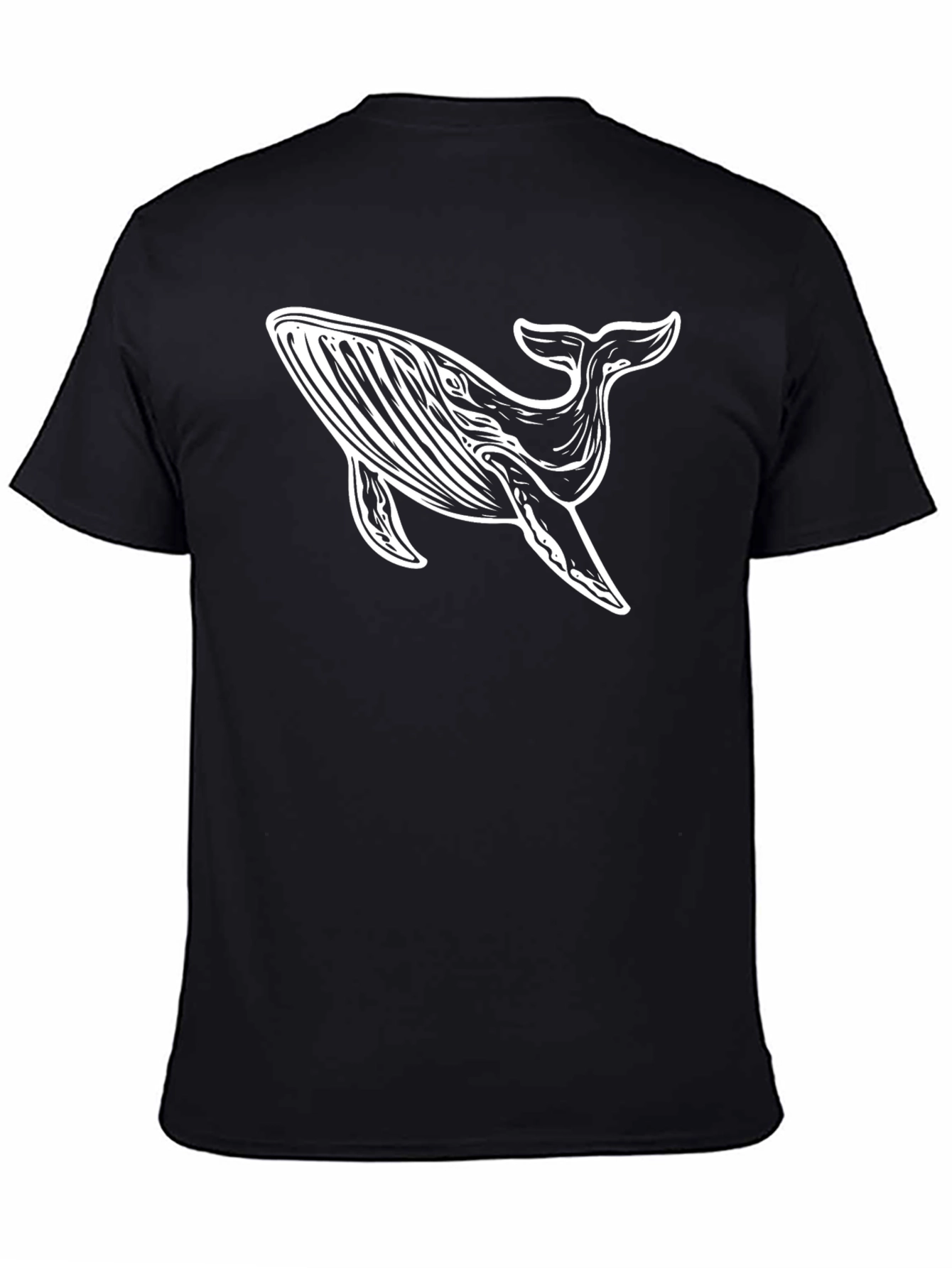 Whale Graphic Tee - Stylish Black Cotton T-Shirt