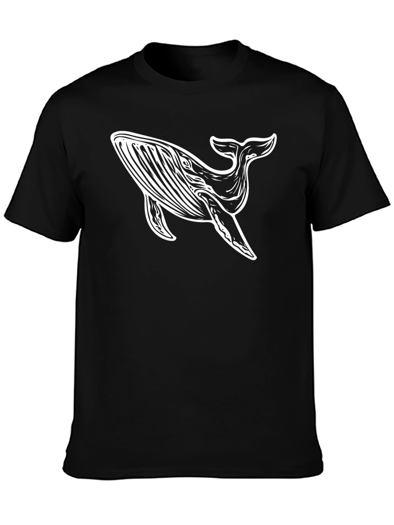 Whale Graphic Tee - Stylish Black Cotton T-Shirt