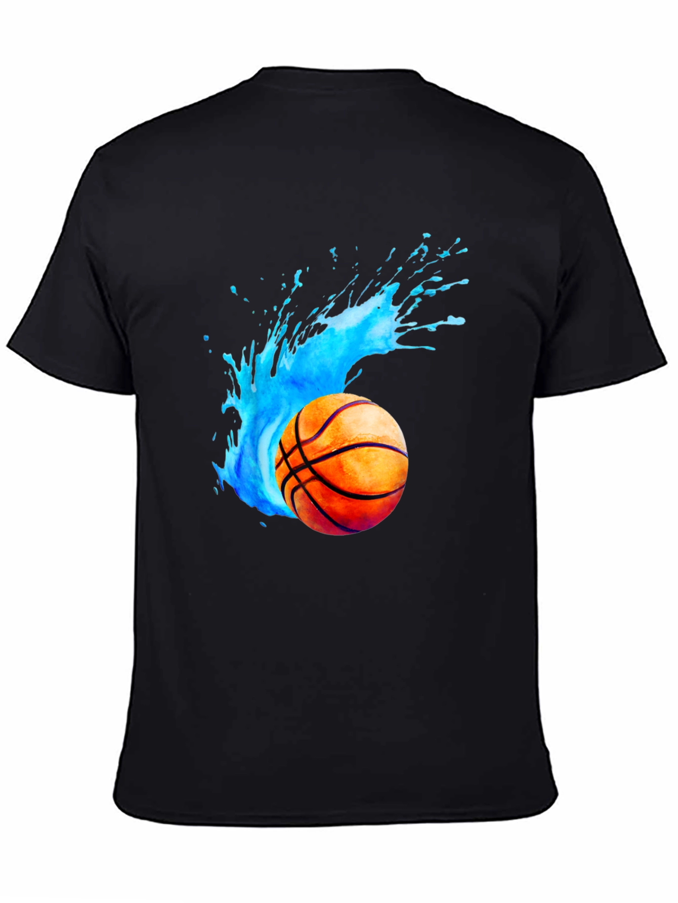 Basketball Splash Graphic Black T-Shirt