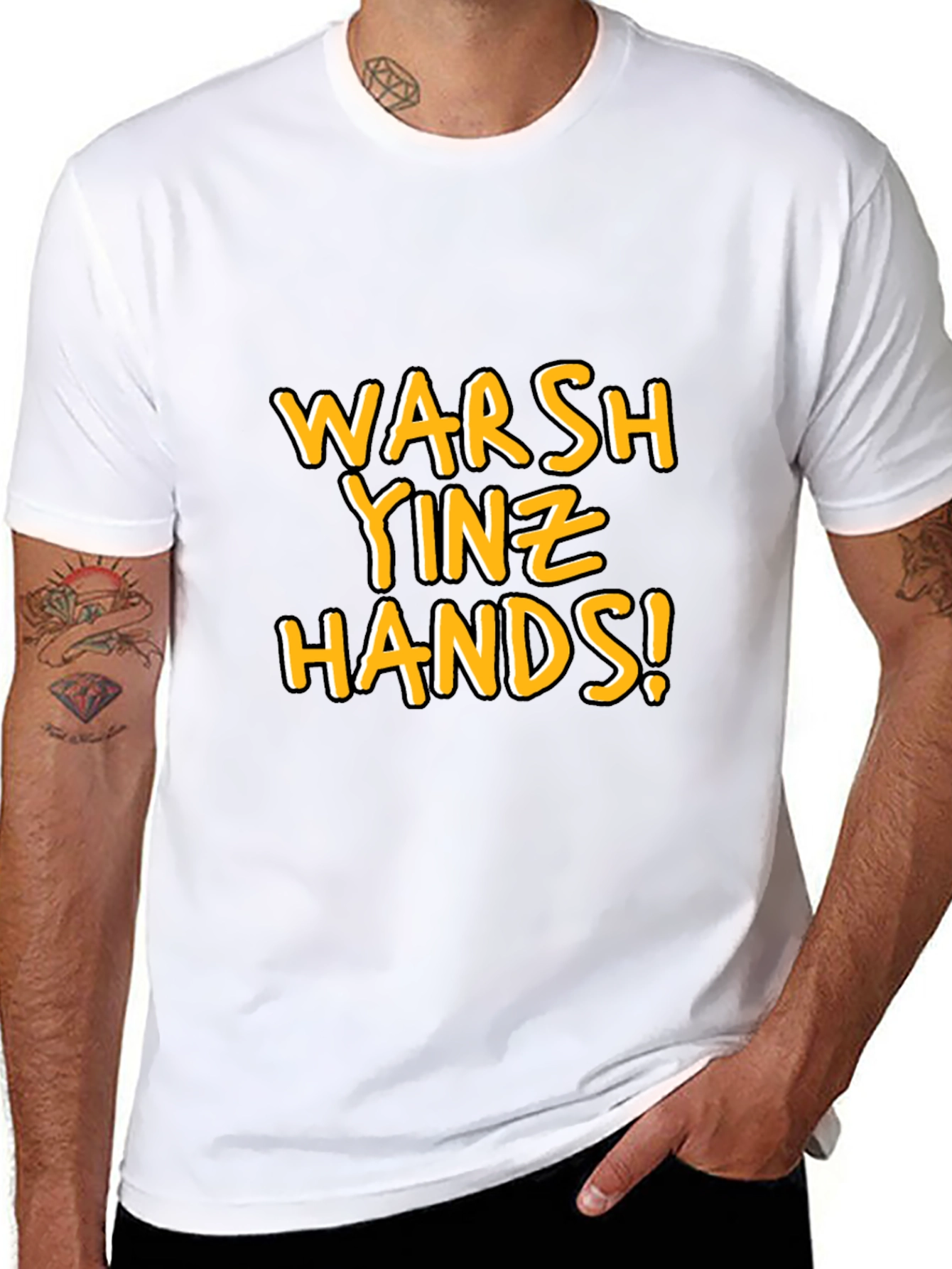 Warsh Yinz Hands! Novelty Graphic Tee