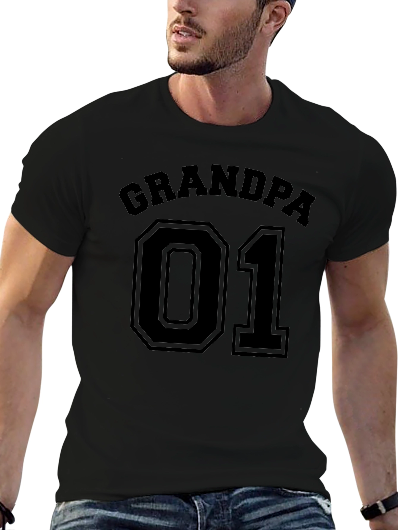 Grandpa 01 T-Shirt - Black Graphic Tee