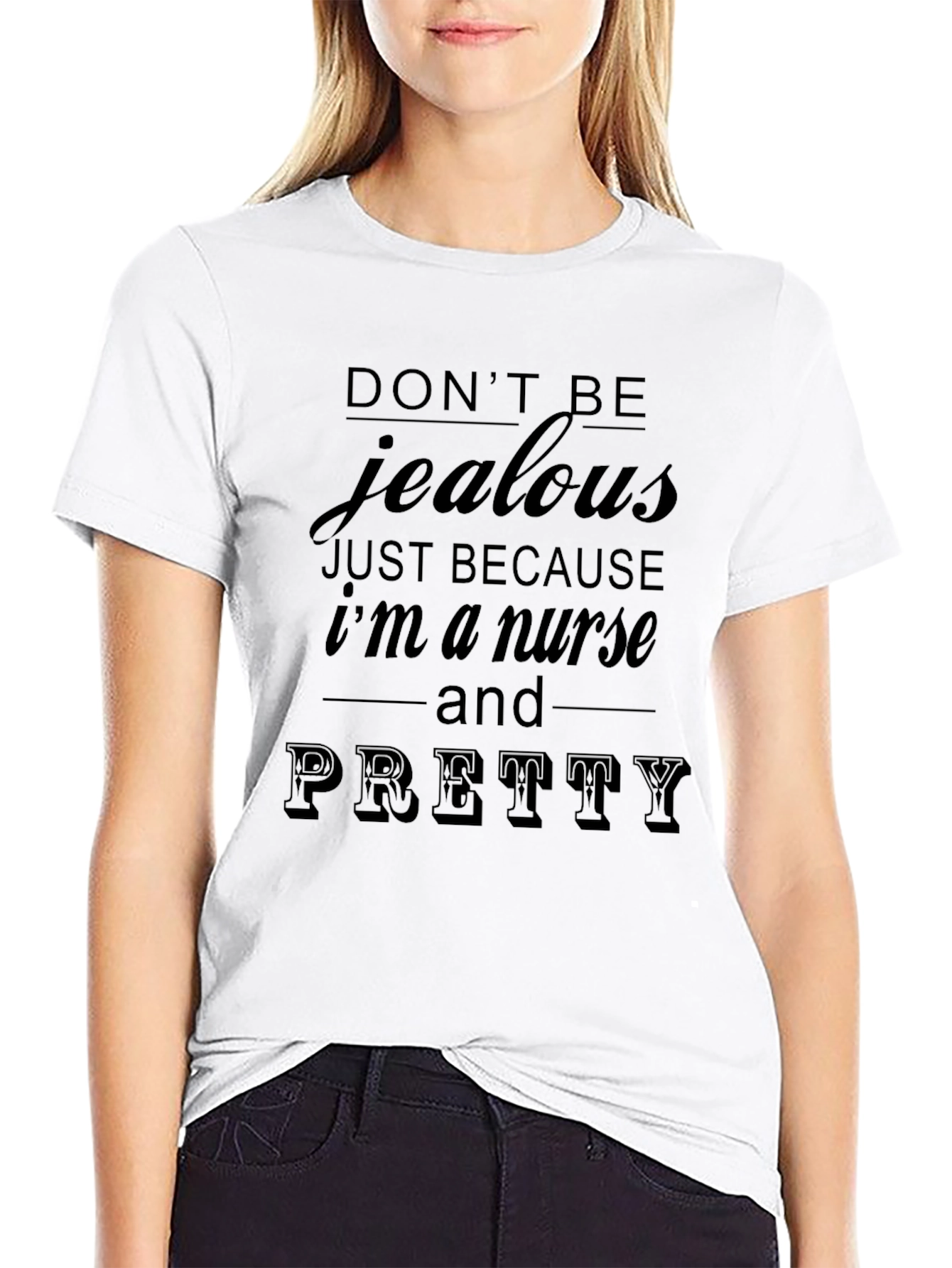Nurse Pretty T-Shirt - Black Graphic Tee
