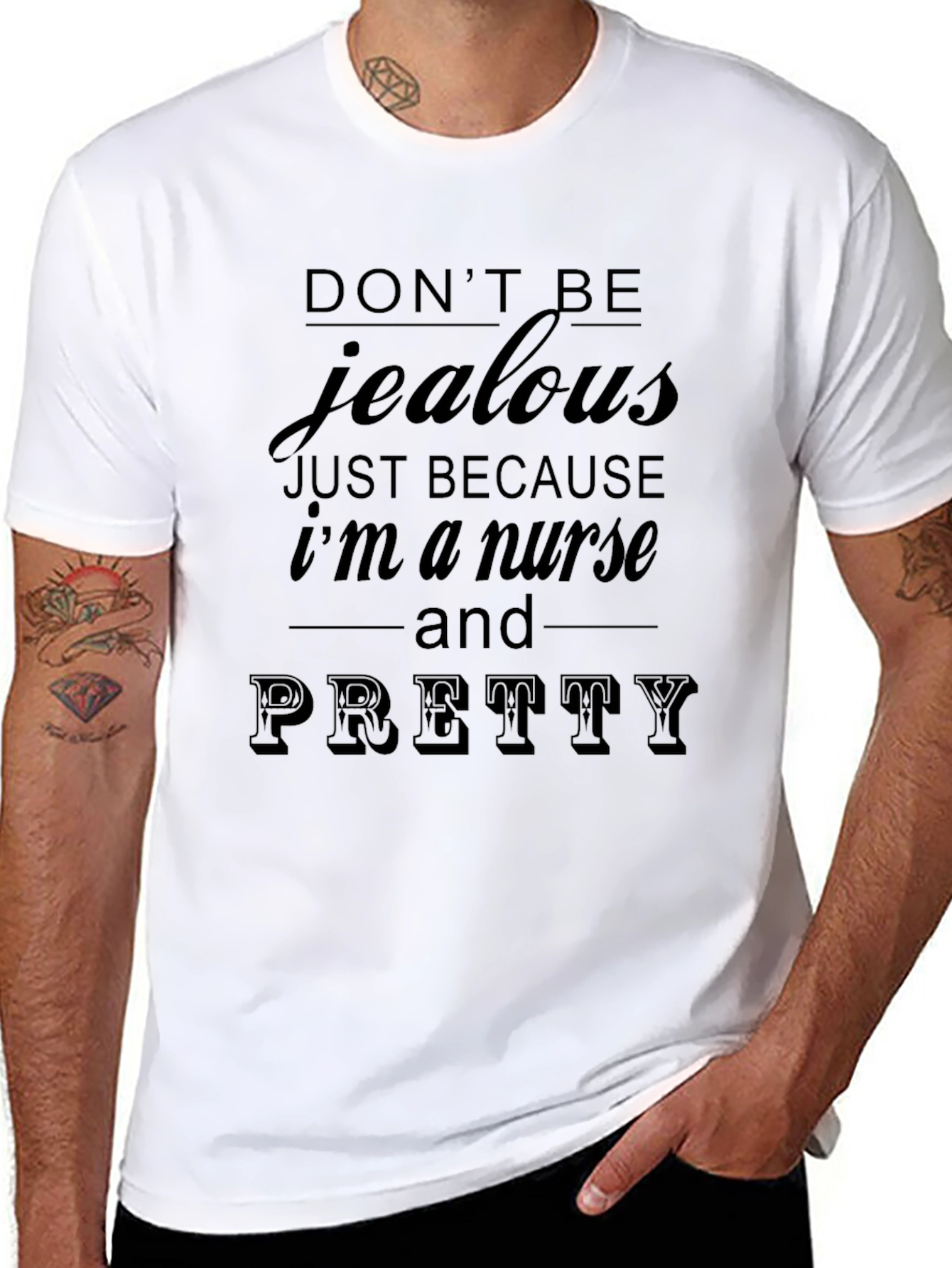 Nurse Pretty T-Shirt - Black Graphic Tee