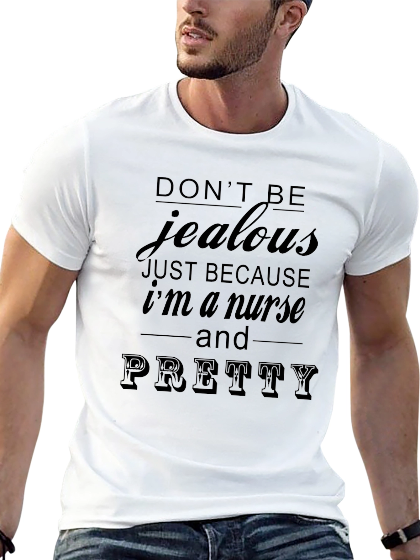 Nurse Pretty T-Shirt - Black Graphic Tee