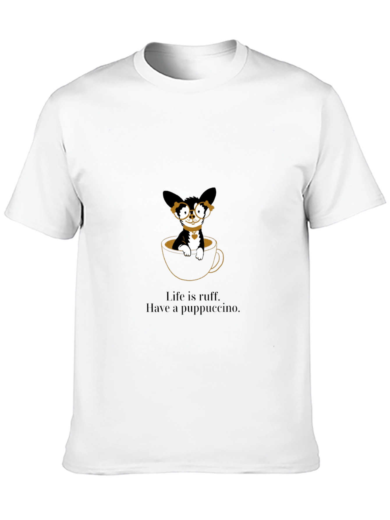 Puppuccino T-Shirt: Cute Dog in Coffee Cup Tee