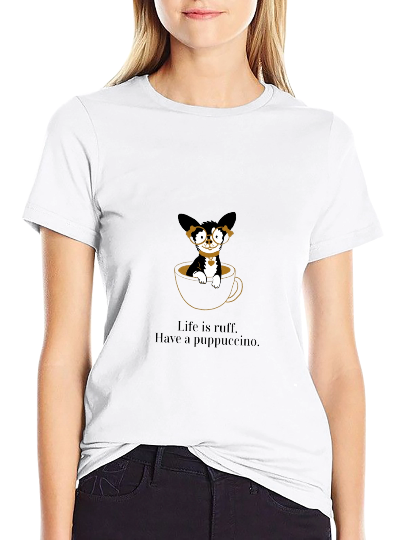 Puppuccino T-Shirt: Cute Dog in Coffee Cup Tee
