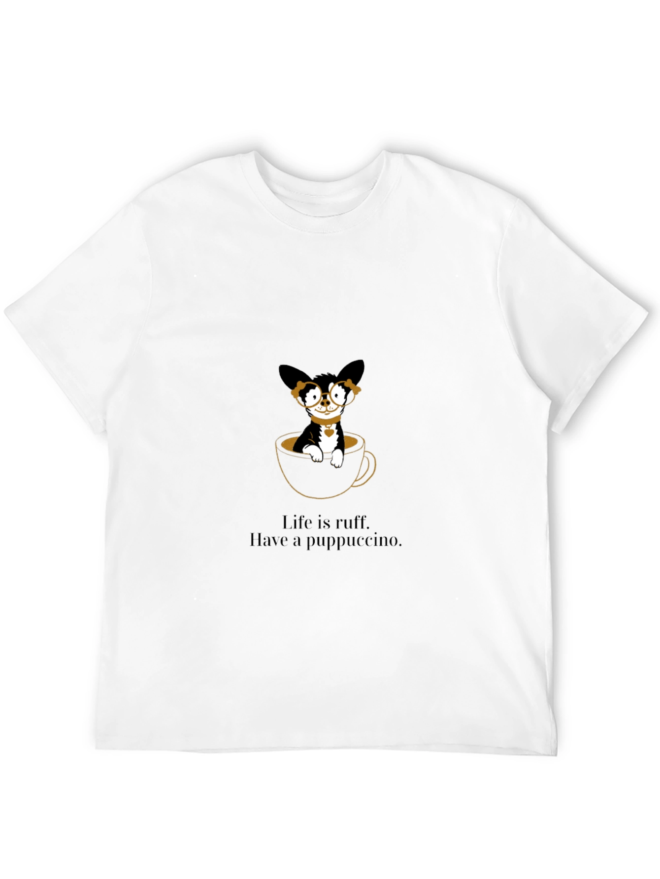Puppuccino T-Shirt: Cute Dog in Coffee Cup Tee