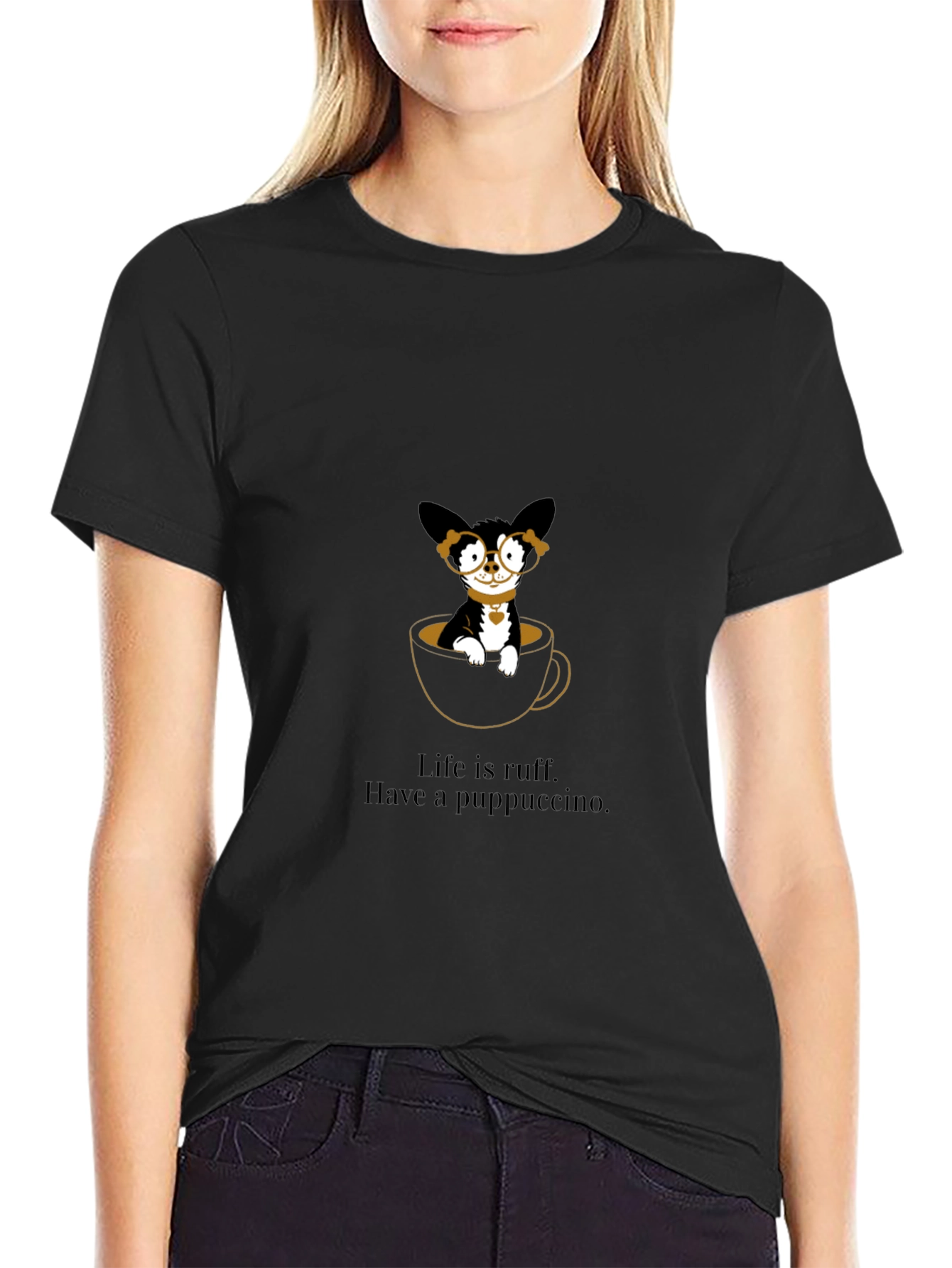 Puppuccino T-Shirt: Cute Dog in Coffee Cup Tee