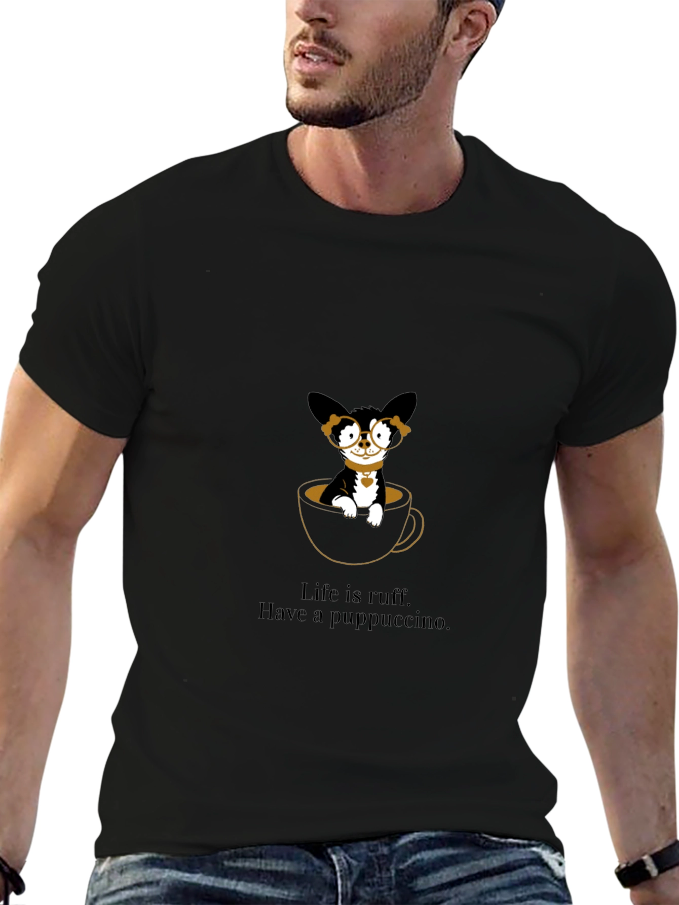 Puppuccino T-Shirt: Cute Dog in Coffee Cup Tee