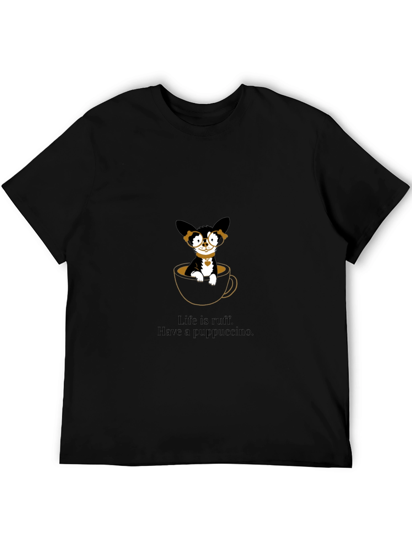 Puppuccino T-Shirt: Cute Dog in Coffee Cup Tee
