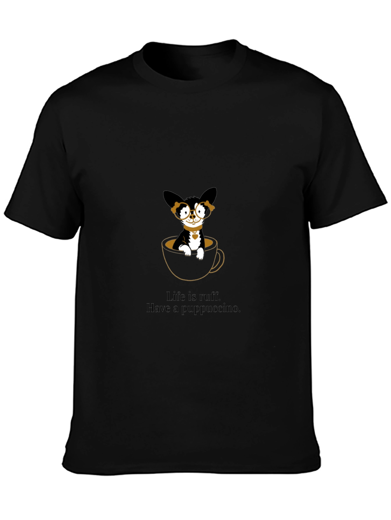Puppuccino T-Shirt: Cute Dog in Coffee Cup Tee