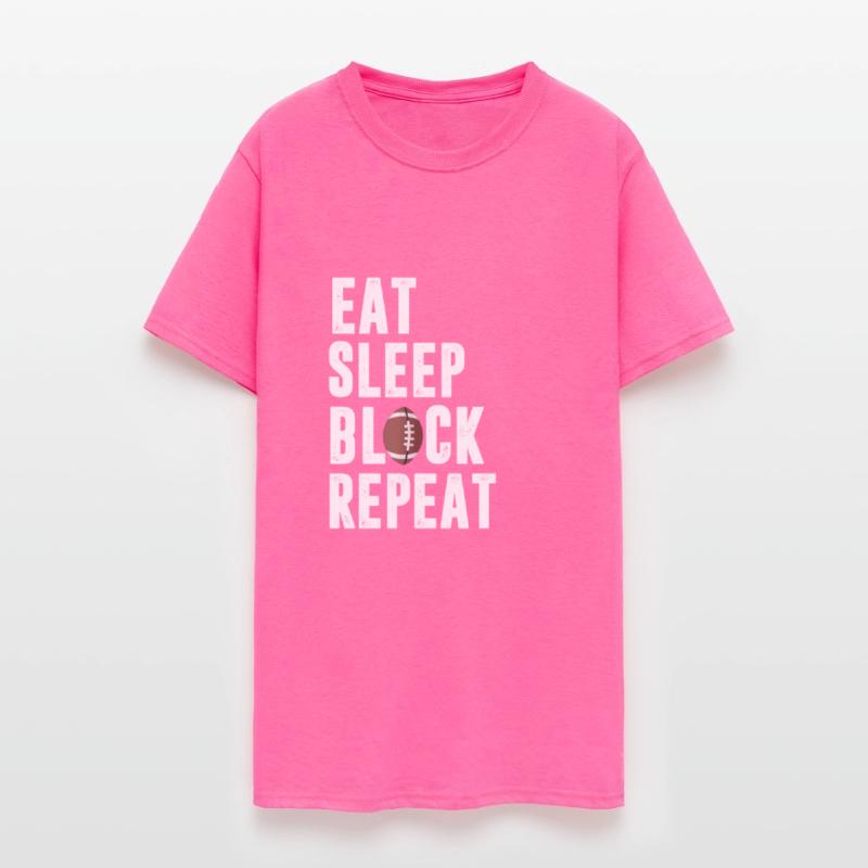 Eat Sleep Block Repeat Shirt For Football Offensiv