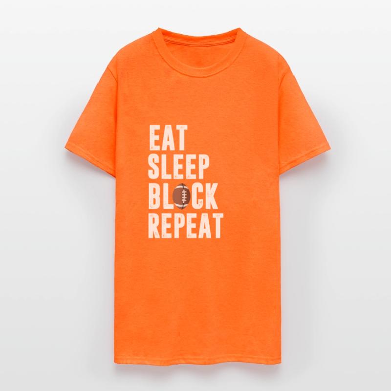 Eat Sleep Block Repeat Shirt For Football Offensiv