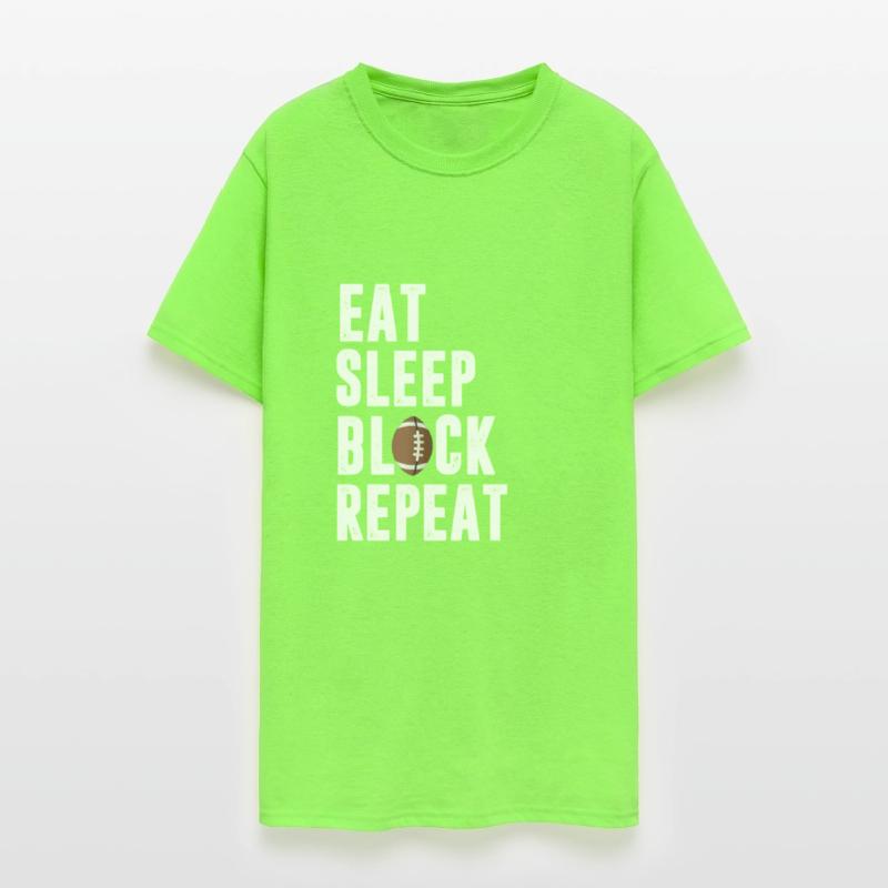 Eat Sleep Block Repeat Shirt For Football Offensiv