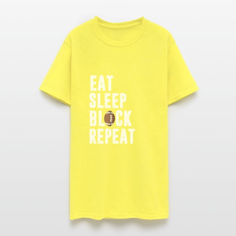 Eat Sleep Block Repeat Shirt For Football Offensiv