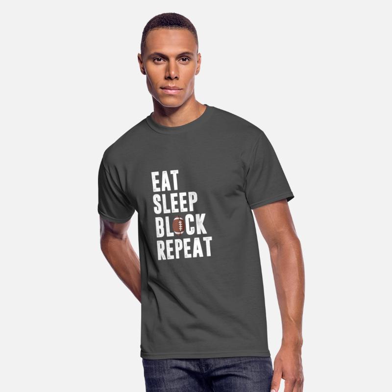 Eat Sleep Block Repeat Shirt For Football Offensiv