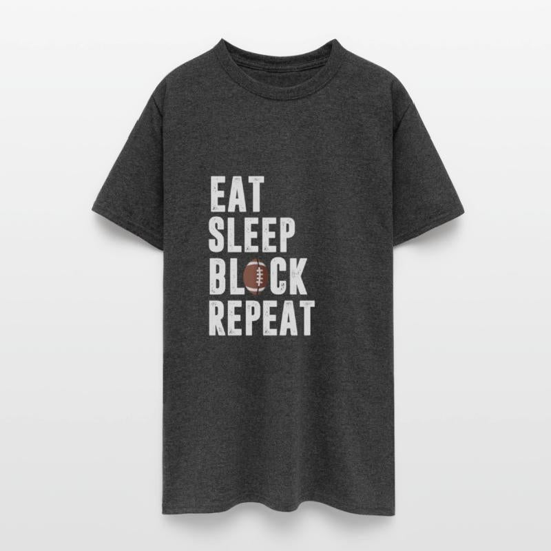 Eat Sleep Block Repeat Shirt For Football Offensiv