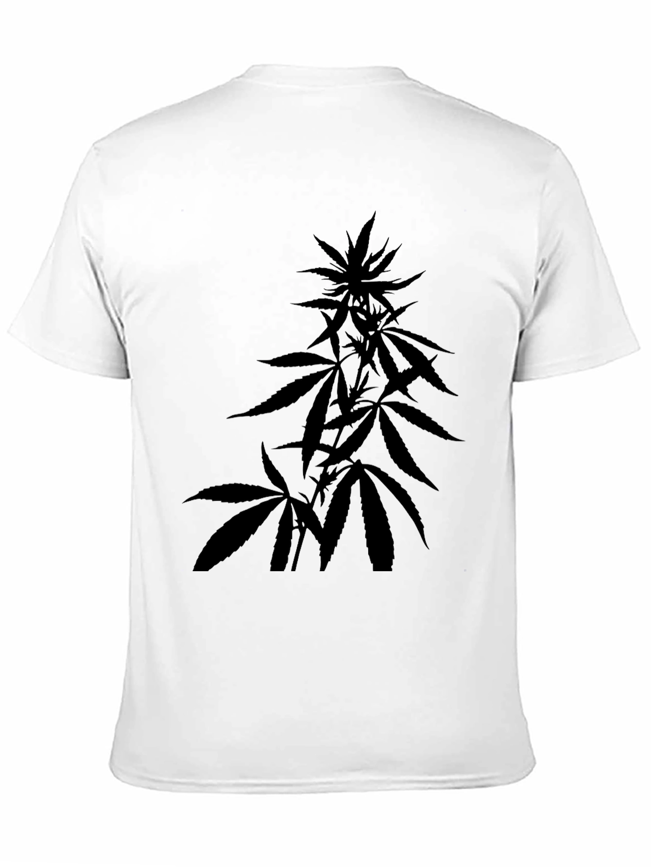 Cannabis Leaf Graphic Print Black T-Shirt