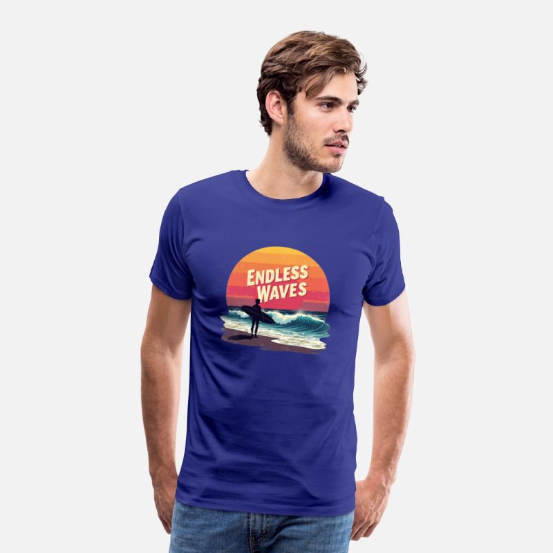Endless Waves – Retro Surfing Sunset Design for Be