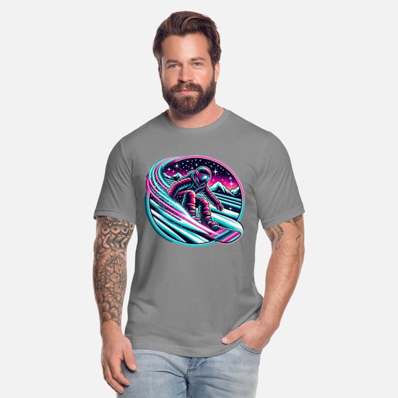 Epic Neon Snowboarding Adventure Under Starry Sky