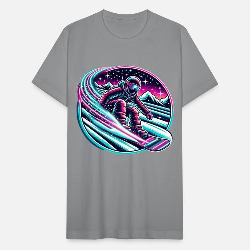 Epic Neon Snowboarding Adventure Under Starry Sky