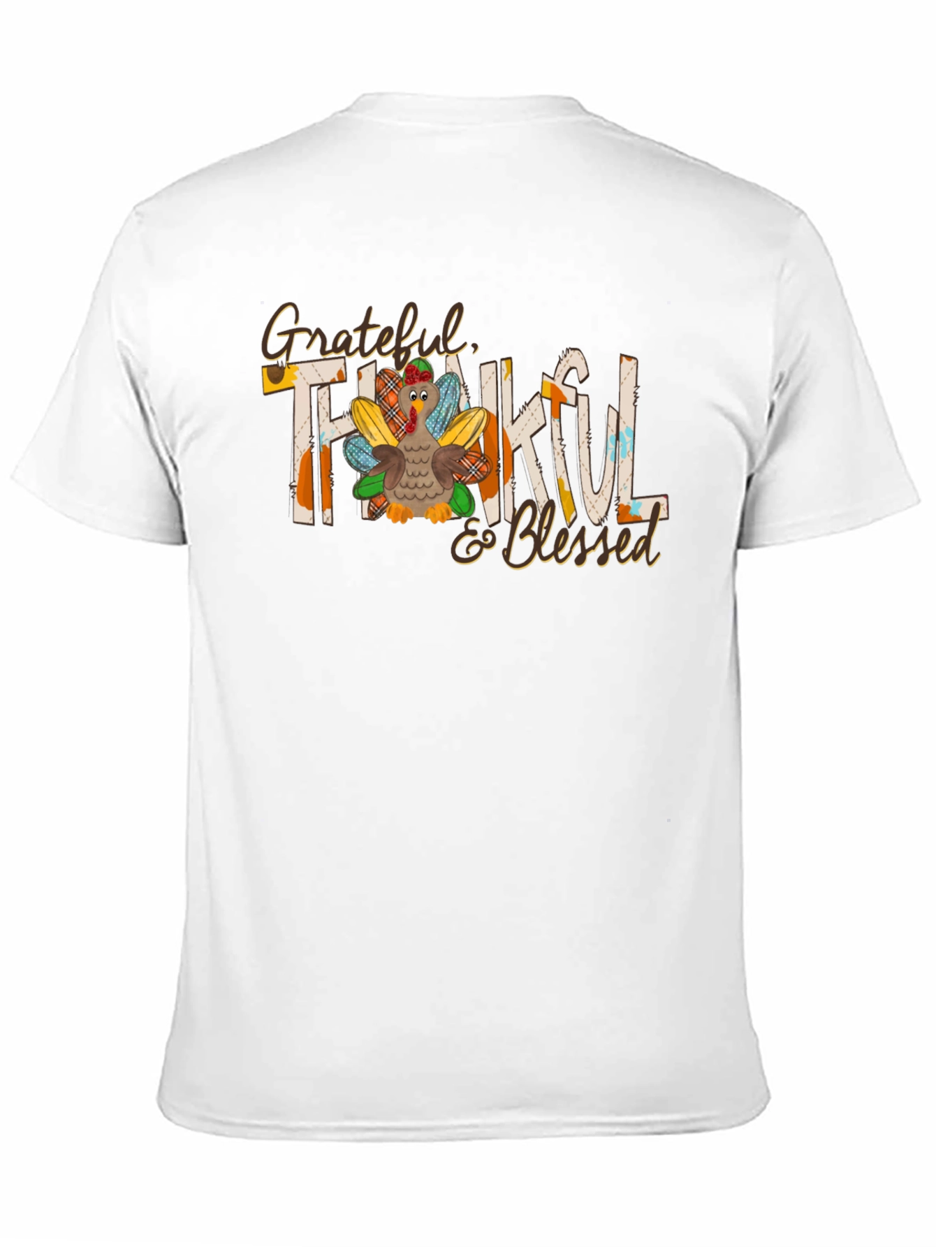 Grateful Thankful & Blessed Turkey T-Shirt