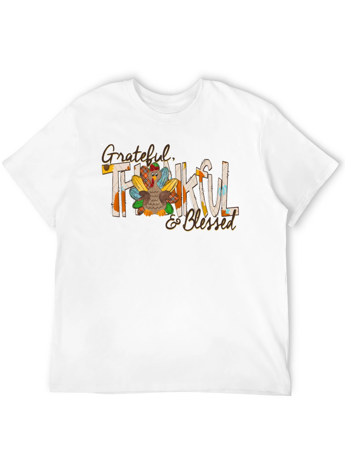 Grateful Thankful & Blessed Turkey T-Shirt