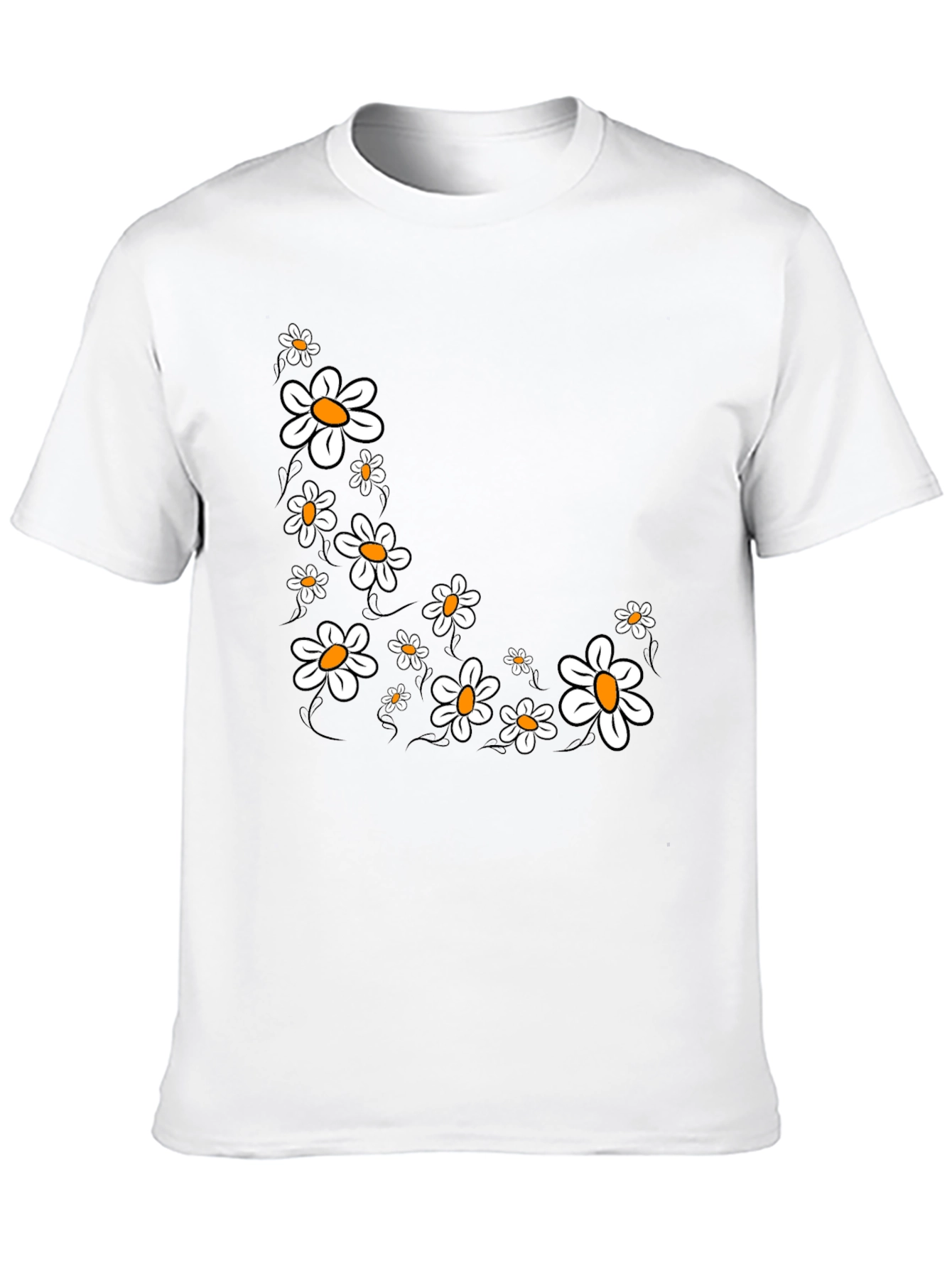 Daisy Graphic Print Black T-Shirt