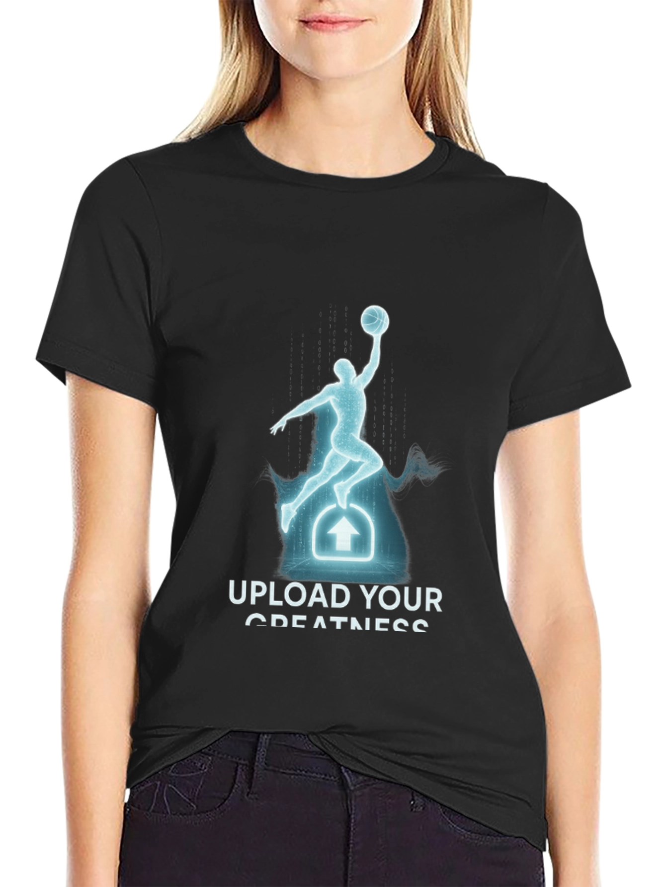 Upload Your Greatness Black Graphic Tee