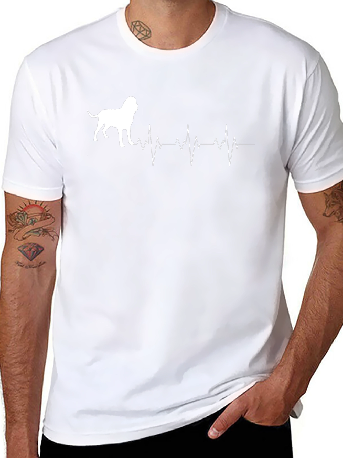 Dog Lover T-Shirt: Heartbeat Mastiff Graphic Tee