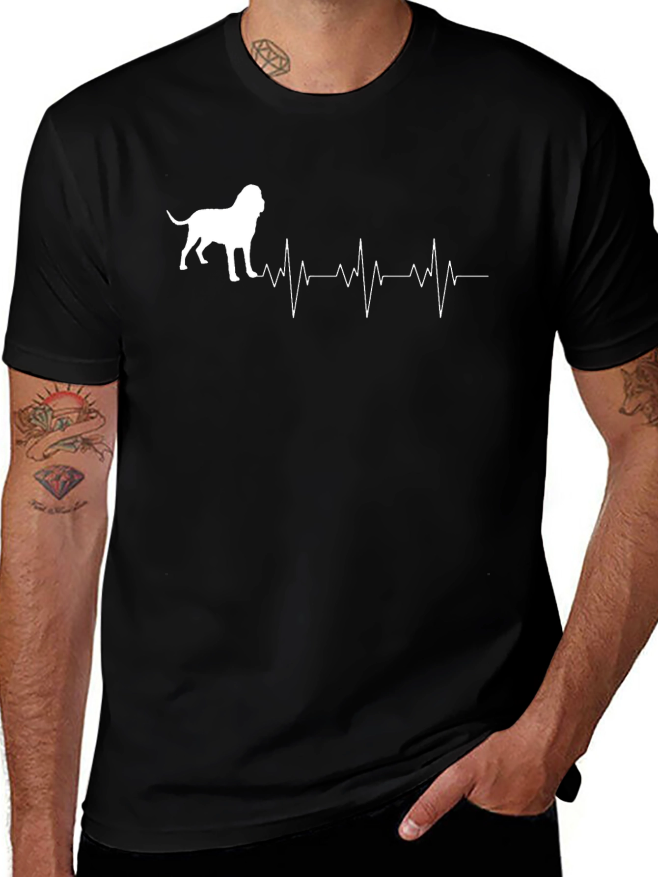 Dog Lover T-Shirt: Heartbeat Mastiff Graphic Tee