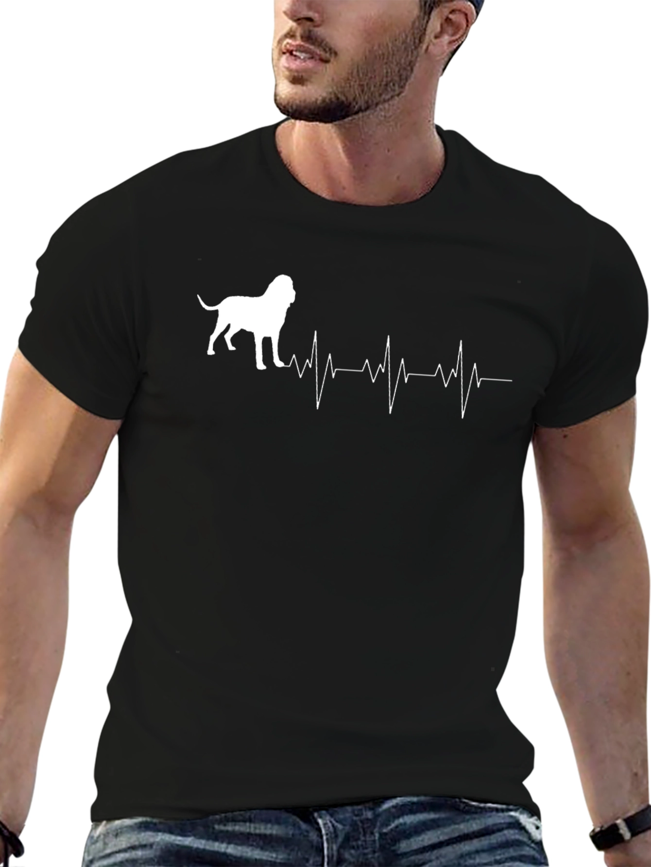 Dog Lover T-Shirt: Heartbeat Mastiff Graphic Tee