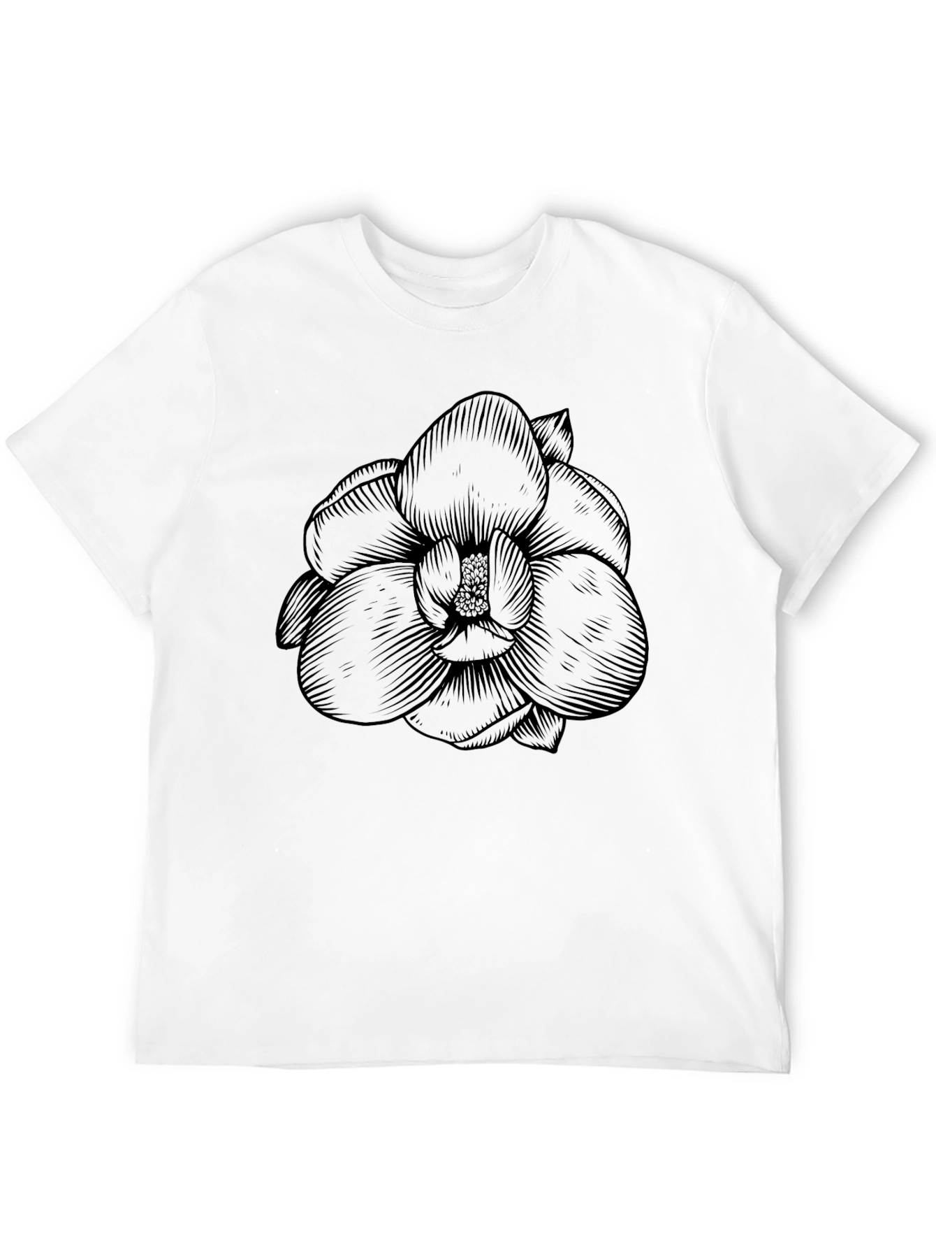 Floral Graphic Print T-Shirt - Black