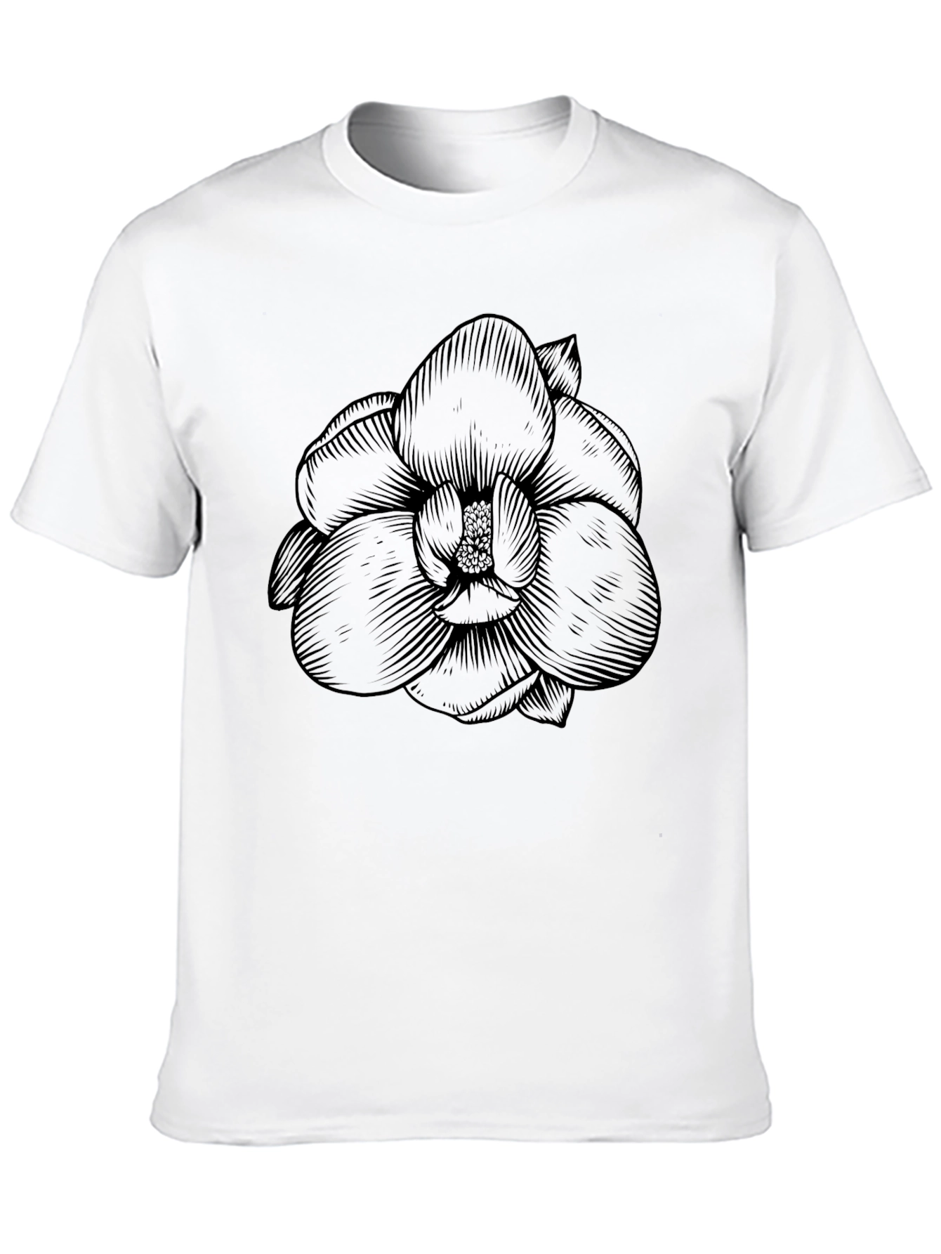 Floral Graphic Print T-Shirt - Black
