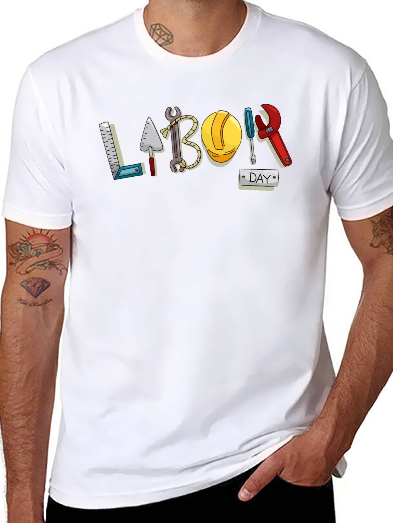 Labor Day Black Graphic T-Shirt