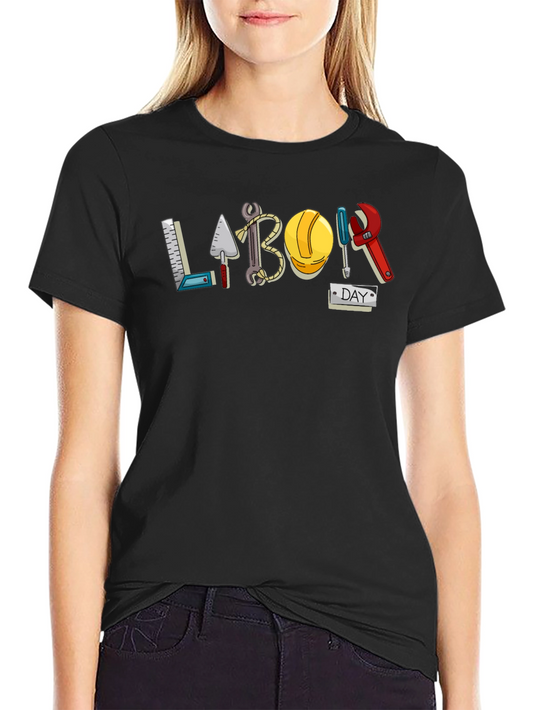 Labor Day Black Graphic T-Shirt