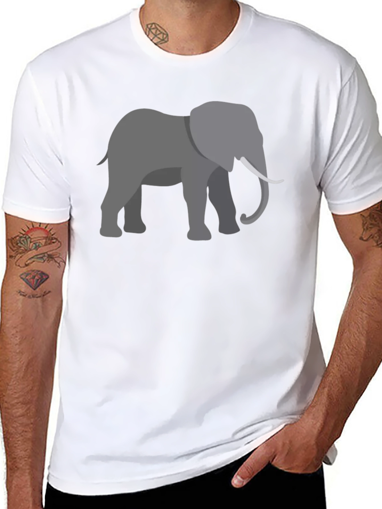 Elephant Graphic T-Shirt - Black