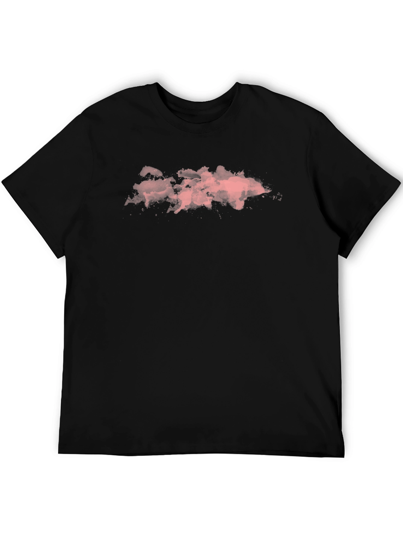 Pink Cloud Graphic Black T-Shirt
